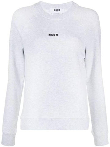 Micro Logo Print Sweatshirt Grey - MSGM - BALAAN 1