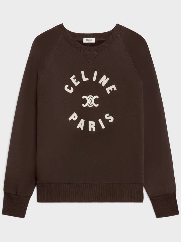 Triomphe Cotton Fleece Sweatshirt Kakao - CELINE - BALAAN 2