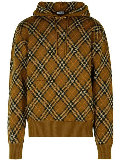 Check Wool Mohair Blend Hood Brown - BURBERRY - BALAAN 2