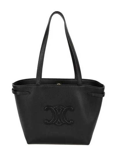 Cabas Anais Small Grain Calfskin Tote Bag Black - CELINE - BALAAN 2