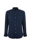 Custom Fit Linen Long Sleeve Shirt Navy - POLO RALPH LAUREN - BALAAN 1