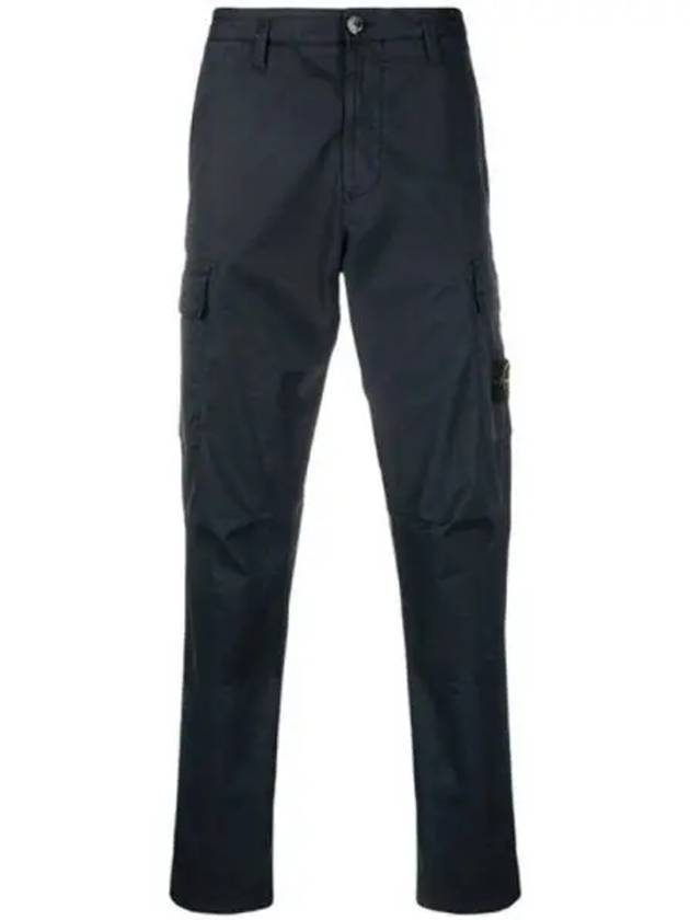 Stretch Cotton Twill Cargo Pants Navy - STONE ISLAND - BALAAN 2