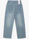 Damage Striped Wide Jeans Light Blue - NOIRER FOR WOMEN - BALAAN 4