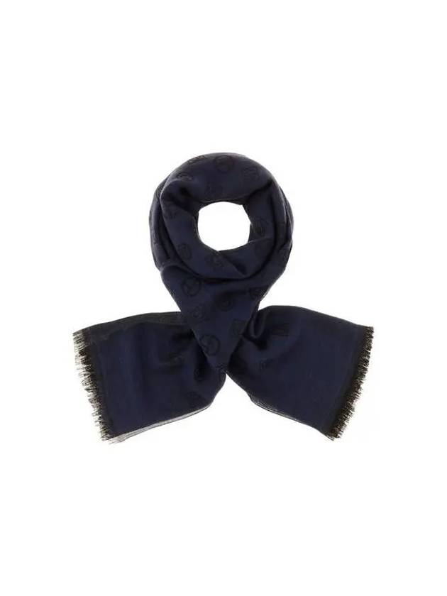 Men s Logo Monogram Cashmere Scarf Dark Blue - GIORGIO ARMANI - BALAAN 1