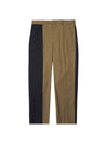 Men's Two-tone Straight Pants Black Brown - NEIL BARRETT - BALAAN 1