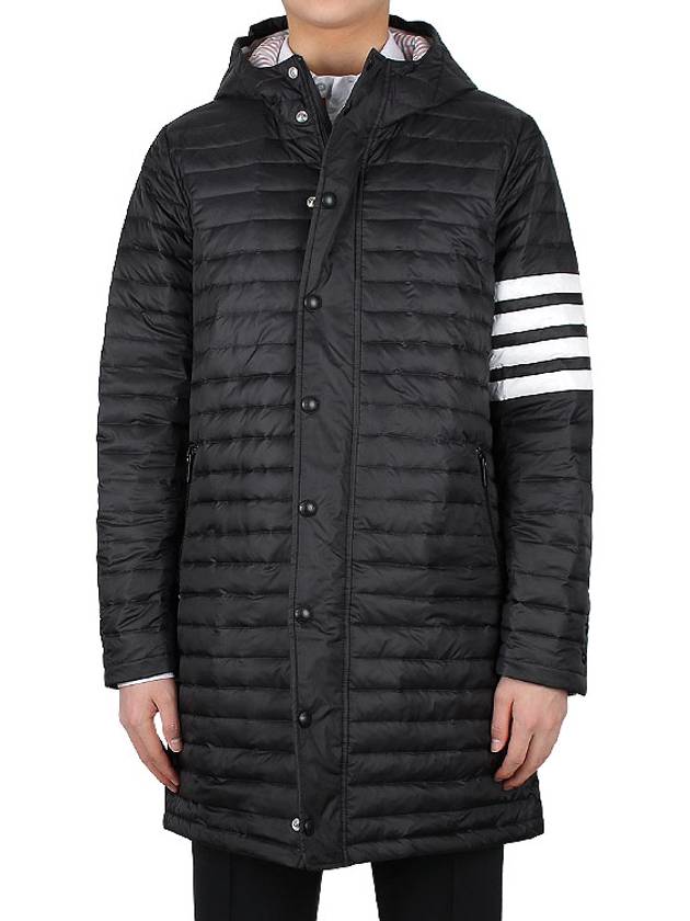 Men's 4 Bar Hooded Padding Black - THOM BROWNE - BALAAN 3