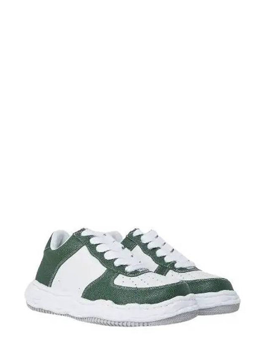 Wayne OG Sole Emboss Leather Low Top Sneakers White Green - MIHARA YASUHIRO - BALAAN 2