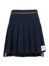 University Striped Mini Pleated Skirt Navy - THOM BROWNE - BALAAN 2