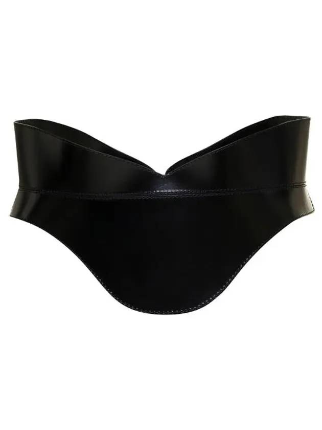 Women's Corset Leather Belt Black - ALEXANDER MCQUEEN - BALAAN 1