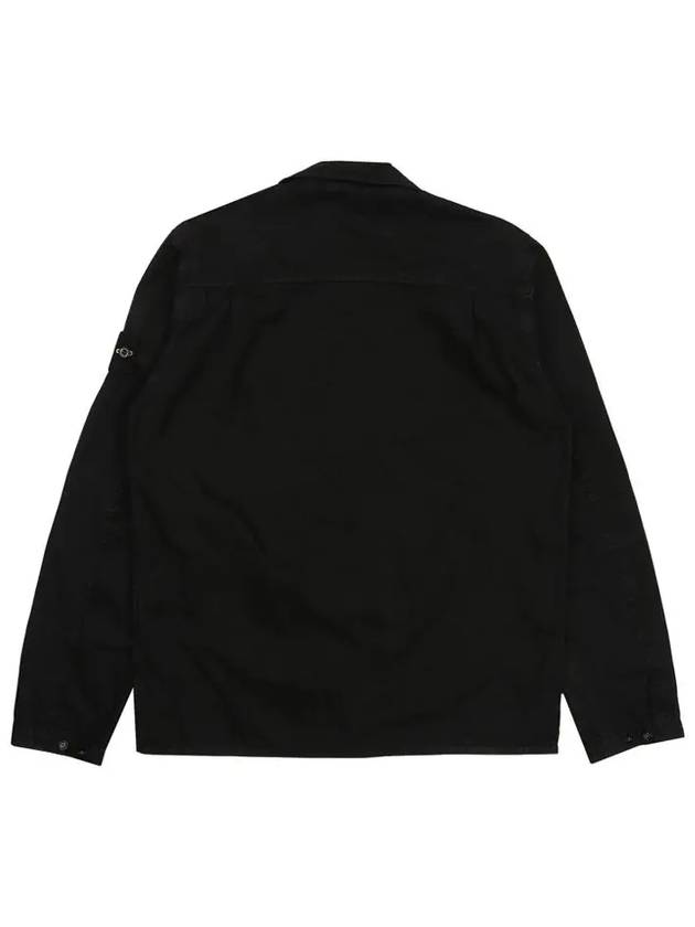 Organic Cotton Shirt Zip Up Jacket Black - STONE ISLAND - BALAAN 4