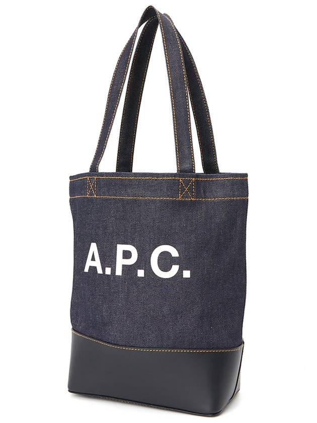 Logo Denim Axel Small Tote Bag Navy - A.P.C. - BALAAN 3