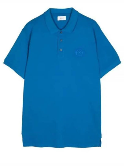 Embroidery Logo Short Sleeve Polo Shirt Blue - BALLY - BALAAN 2