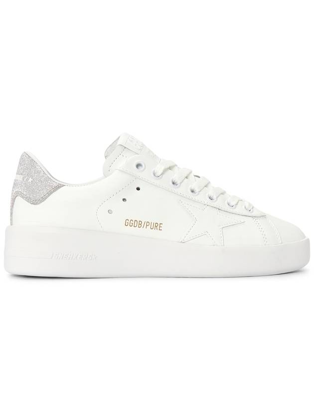 Purestar White Silver Glitter Heel Tab Sneakers - GOLDEN GOOSE - BALAAN 6