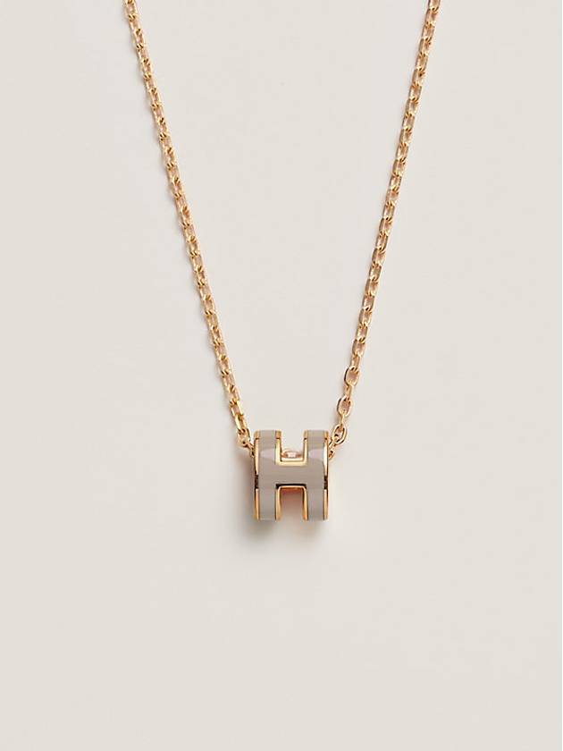 Necklace Mini PopAche Beige Rose Gold - HERMES - BALAAN 7