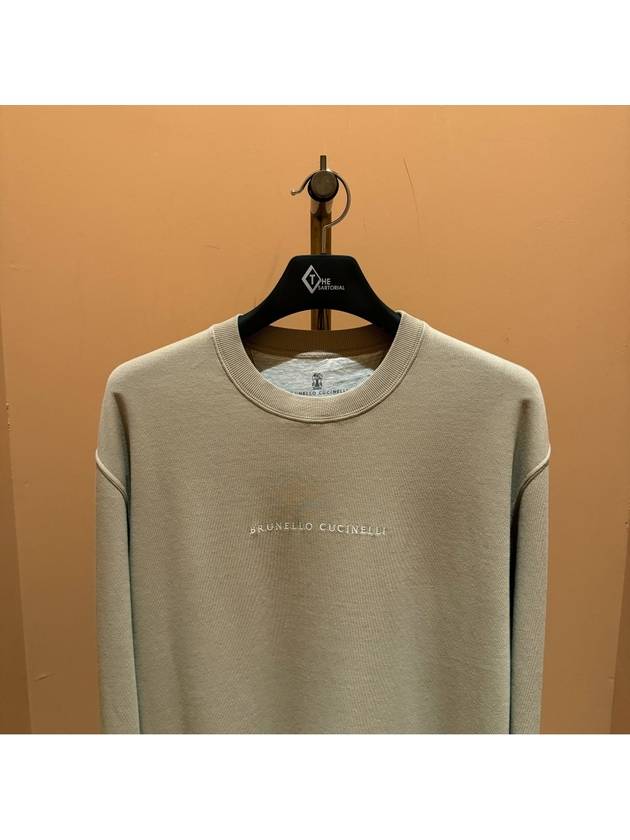 Embroidered Logo Sweatshirt Beige - BRUNELLO CUCINELLI - BALAAN 3