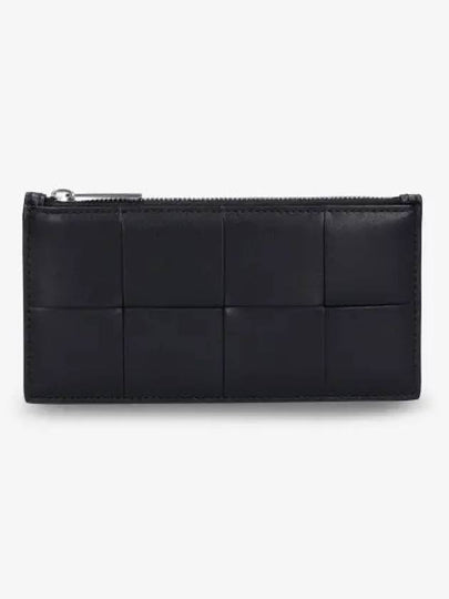 Intrecciato Zipper Leather Card Wallet Black - BOTTEGA VENETA - BALAAN 2