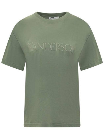 Logo Embroidery Cotton Short Sleeve T-Shirt Green - JW ANDERSON - BALAAN 1