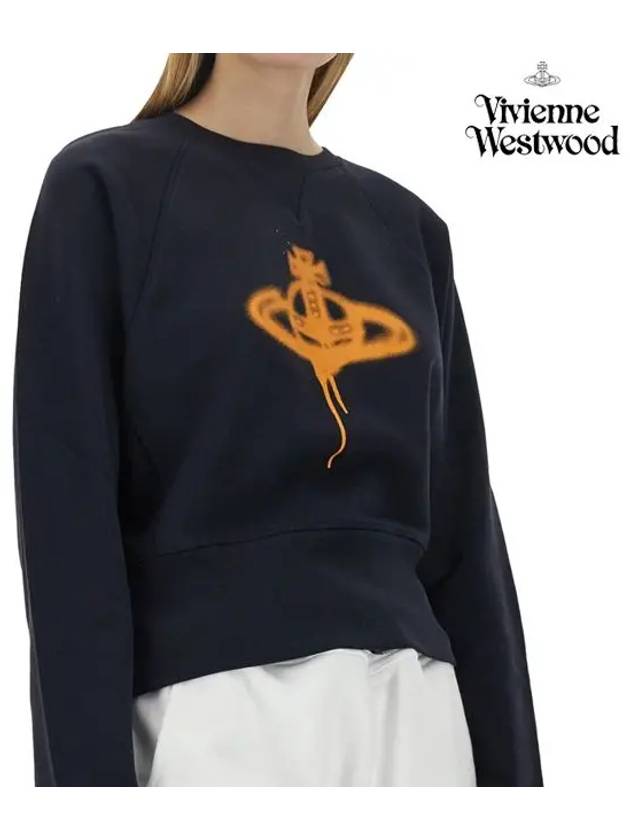 Spray ORB Logo Sweatshirt Navy - VIVIENNE WESTWOOD - BALAAN 7