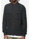 Broken Cotton Linen Lens Button Long-Sleeve Shirt Black - CP COMPANY - BALAAN 2