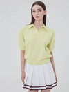 Rookie open collar neck quick dry t shirt YELLOW - MONBIRDIE GOLF - BALAAN 3