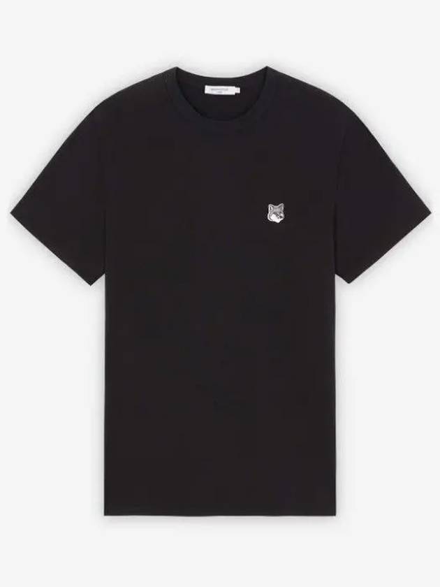 Grey Fox Head Patch Classic Short Sleeve T-Shirt Black - MAISON KITSUNE - BALAAN 2