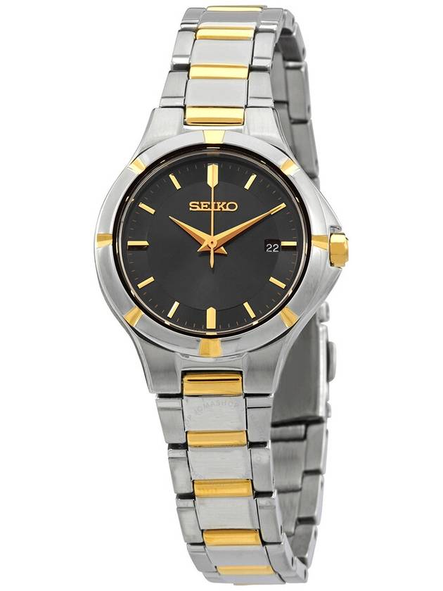 Seiko Essentials Quartz Charcoal Sunray Dial Ladies Watch SUR414 - SEIKO - BALAAN 1