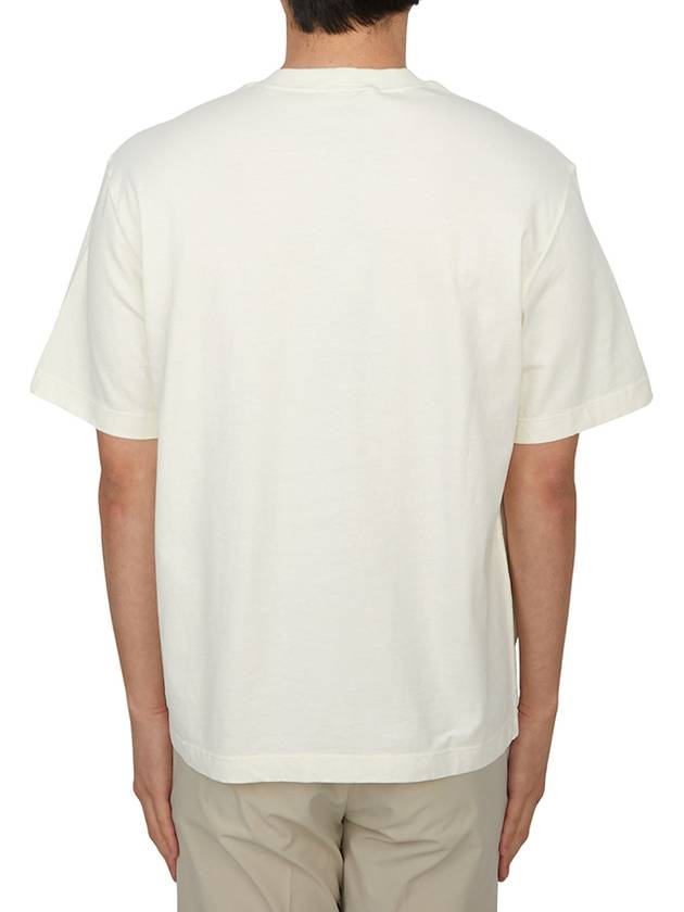 Combed Organic Cotton Jersey Short Sleeve T-Shirt Ivory - STONE ISLAND - BALAAN 4