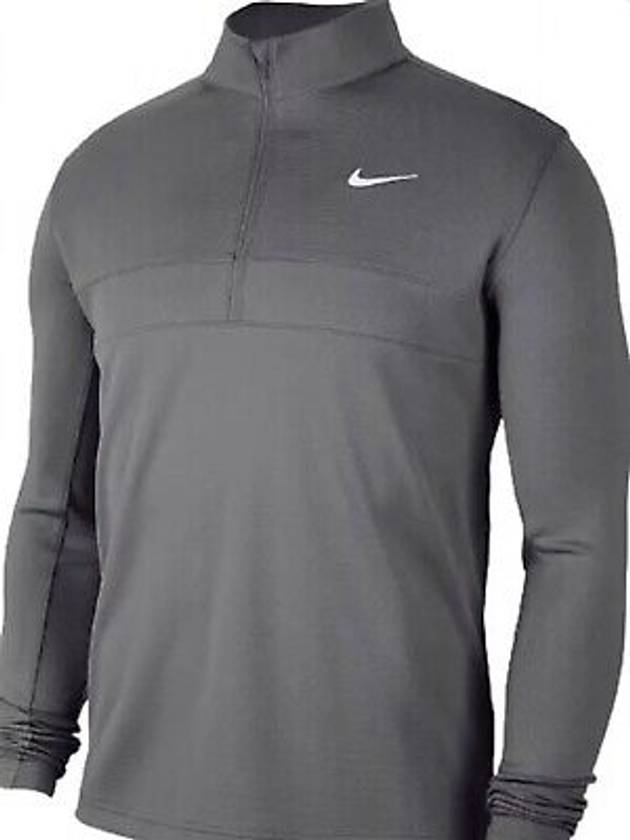 Men's Dri-Fit Essential Half-Zip Long-Sleeve T-Shirt Grey - NIKE - BALAAN 2