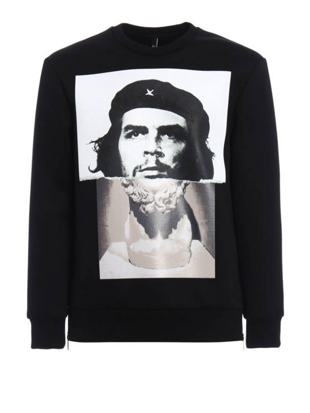 Men's Che Guevara Zipper Black Sweatshirt BJS233A E560S 01 - NEIL BARRETT - BALAAN 1