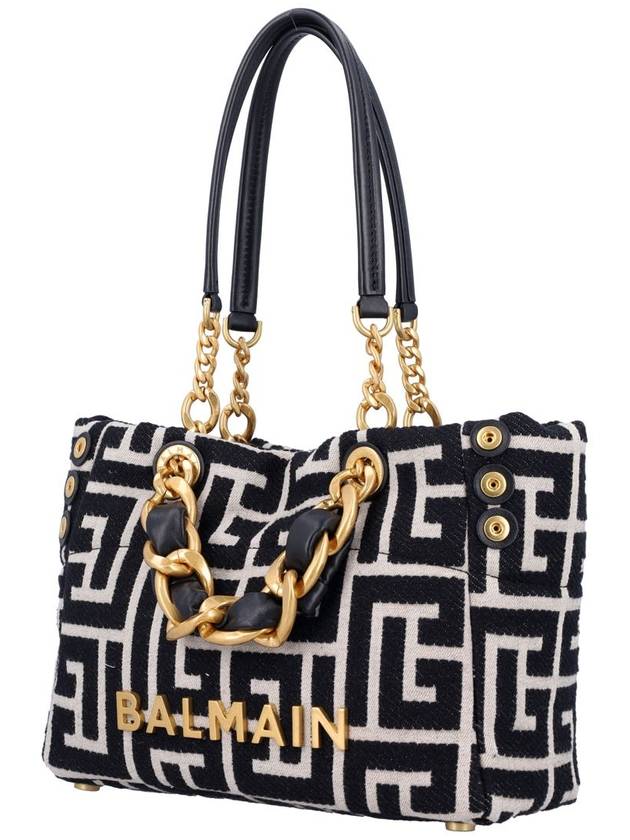 Balmain Small 1945 Soft Monogrammed Jacquard Tote Bag - BALMAIN - BALAAN 3