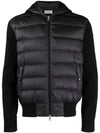 Logo Patch Padded Wool Hooded Jacket Black - MONCLER - BALAAN 2