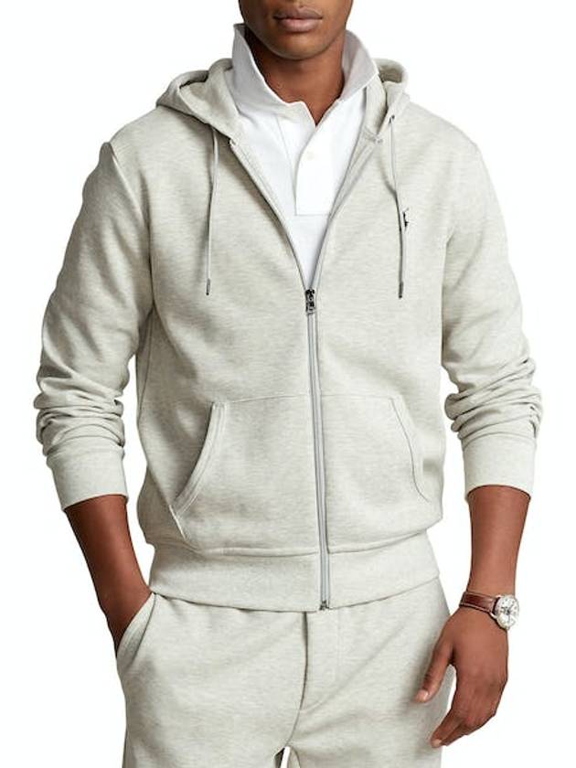 Embroidered Logo Zip Up Hoodie Grey - POLO RALPH LAUREN - BALAAN 3