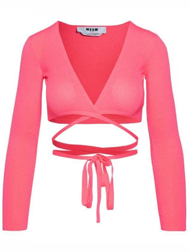 Women's Rib Crop Knit Top Pink - MSGM - BALAAN 1