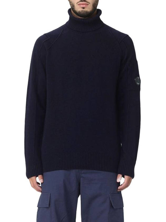 Lens Detail Lambswool Turtleneck Navy - CP COMPANY - BALAAN 1