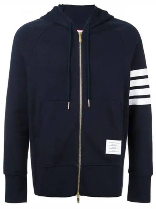 Engineered 4 Bar Diagonal Hoodie Zip-Up Navy - THOM BROWNE - BALAAN 2