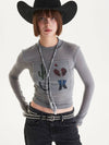 Western Icons Long Sleeve T Shirt Gray - MSKN2ND - BALAAN 1