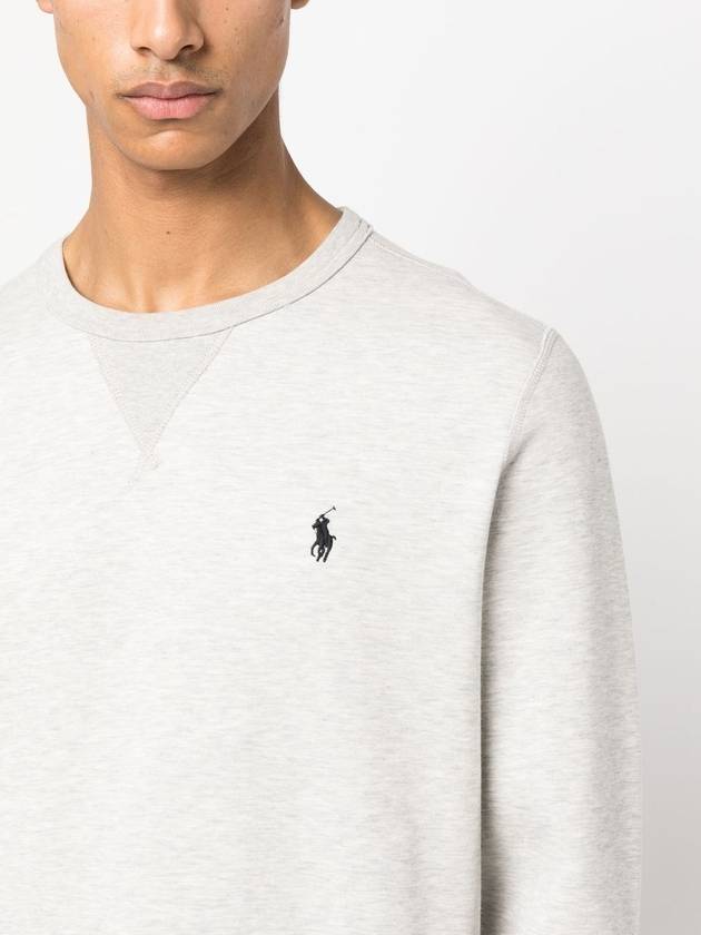 Embroidered Logo Basic Crew Neck Sweatshirt Grey Melange - POLO RALPH LAUREN - BALAAN 4