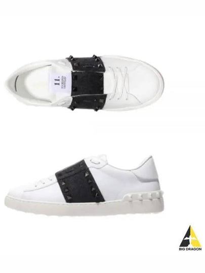 Studded Leather Open Low-Top Sneakers White - VALENTINO - BALAAN 2