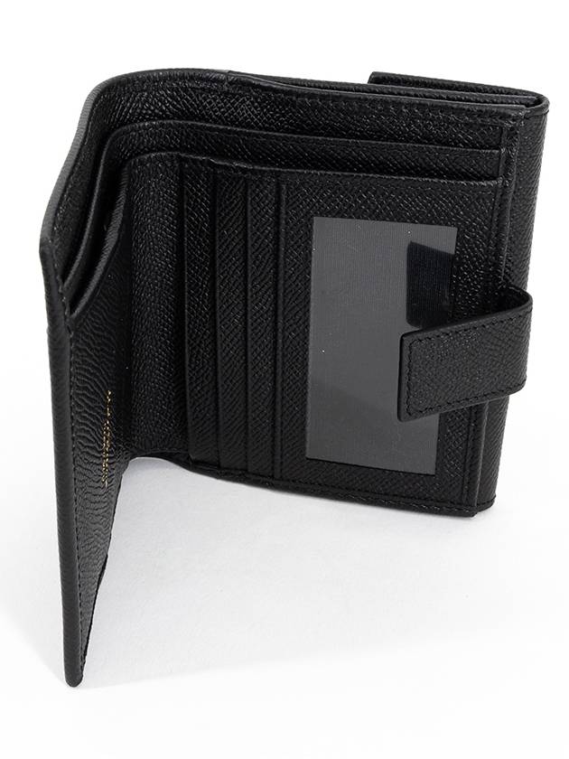 Gancini Leather Half Wallet Black - SALVATORE FERRAGAMO - BALAAN 5