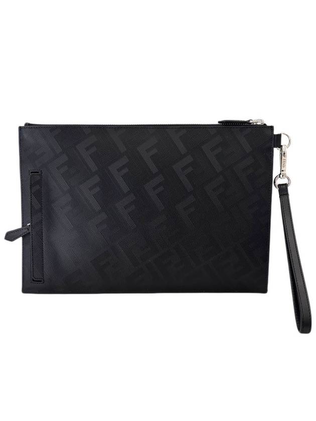 Men's Shadow Diagonal Flat Clutch Bag Black - FENDI - BALAAN 3