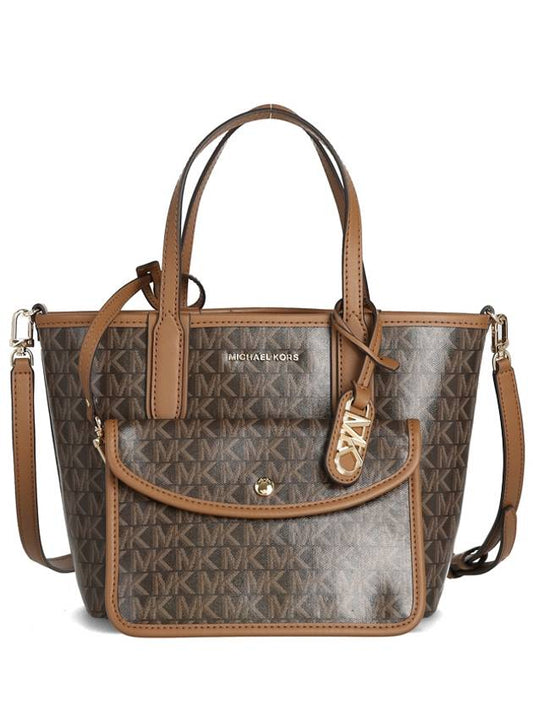 Eliza Extra Small Logo Tote Bag Brown - MICHAEL KORS - BALAAN 2