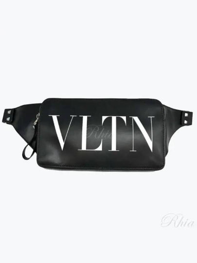 VLTN Logo Smooth Leather Belt Bag Black - VALENTINO - BALAAN 2