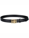 Logo Buckle Leather Belt Black - MIU MIU - BALAAN 9