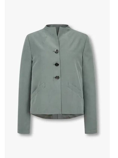 Women s Soft Funnel Neck Single Jacket Green - EMPORIO ARMANI - BALAAN 1