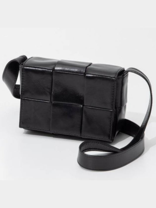Cassette Small Leather Cross Bag Black - BOTTEGA VENETA - BALAAN 2