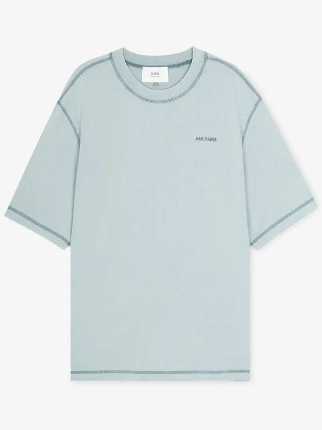 Fade out embroid logo short sleeve t-shirt mint - AMI - BALAAN 3