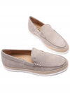 Men's Newbuck Embossed Logo Slip-On Loafers Grey - TOD'S - BALAAN 6