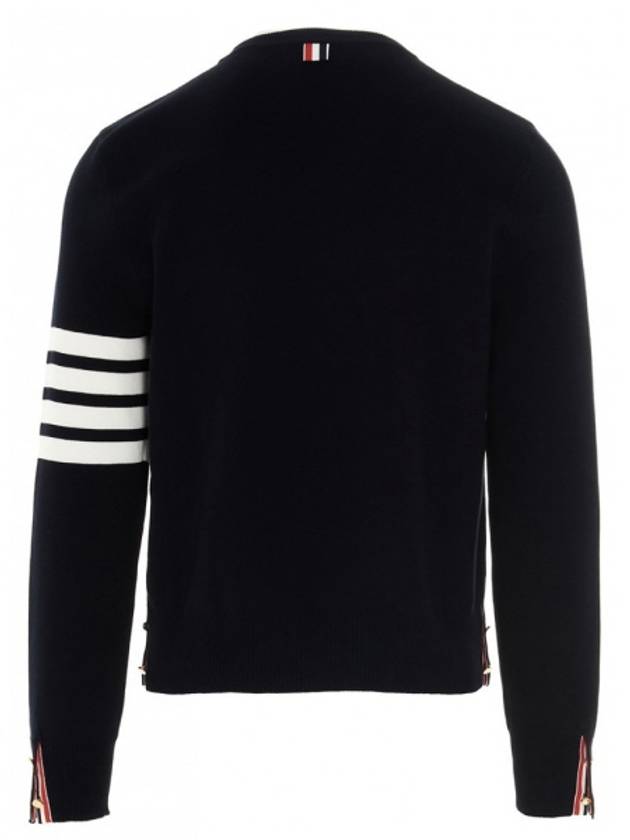 4 Bar Armband Milano Stitch Knit Top Navy - THOM BROWNE - BALAAN 4