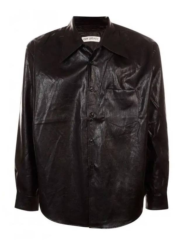 Cageian Leather Long Sleeve Shirt Black Fake - OUR LEGACY - BALAAN 2