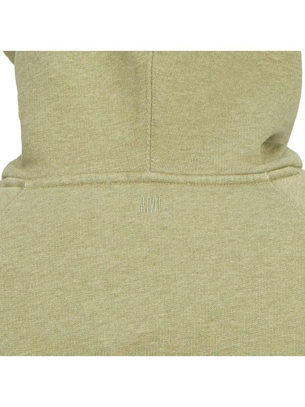 Small Heart Logo Cotton Zip Up Hoodie Green - AMI - BALAAN 8